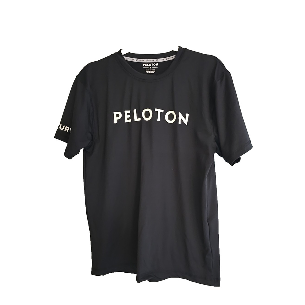 Peloton Black Century Club 100th Ride‎ Short Sleeve Casual Top Womans Size Small